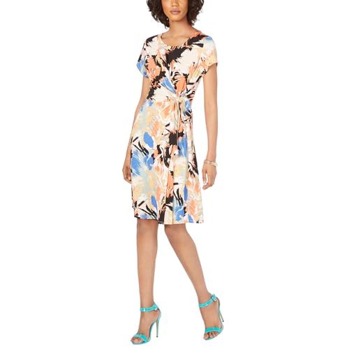 Petite Paisley Printed Tie-Front Dress