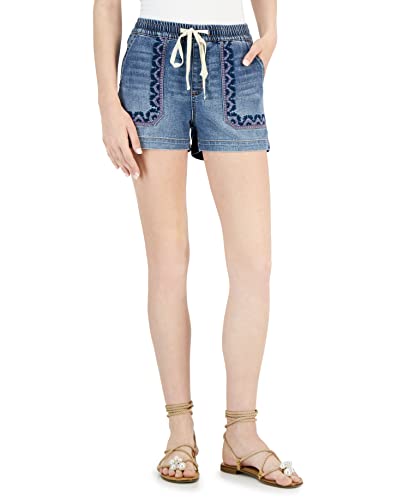 INC International Concepts Womens High Rise Embroidered Drawstring Shorts