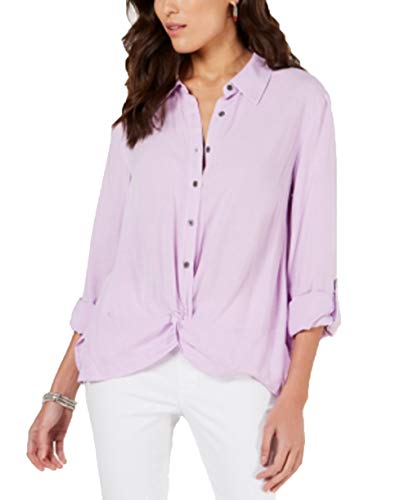 Knot-Front Button-Up Top
