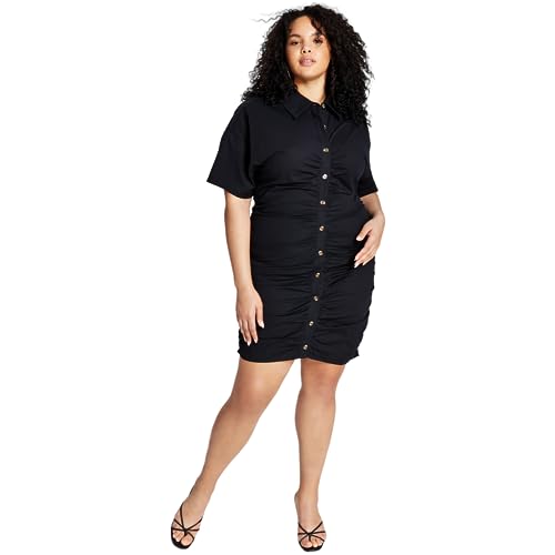 Now This Trendy Plus Size Ruched Shirtdress
