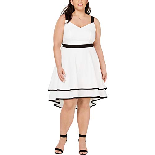 City Studios Trendy Plus Size High Low Fit Flare Dress