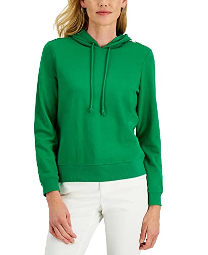 Charter Club Button Trim Hoodie