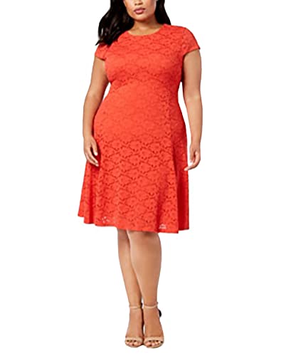 Alfani Plus Size Lace Fit Flare Dress