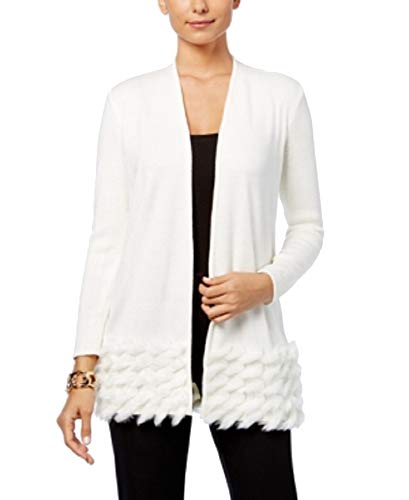 Alfani Petite Faux Fur Trim Cardigan