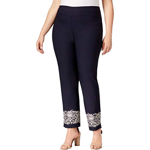 Charter Club Plus Size Tummy Control Embroidered Cuff Pants