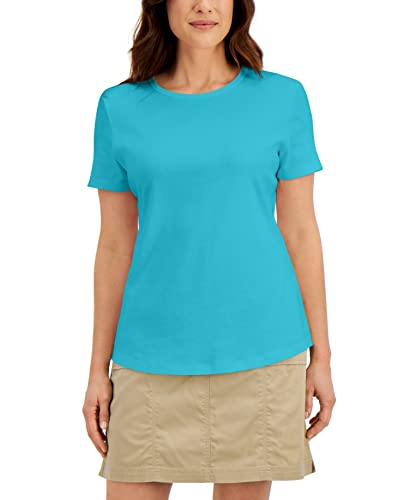 Karen Scott Cotton Short Sleeve Crewneck Top