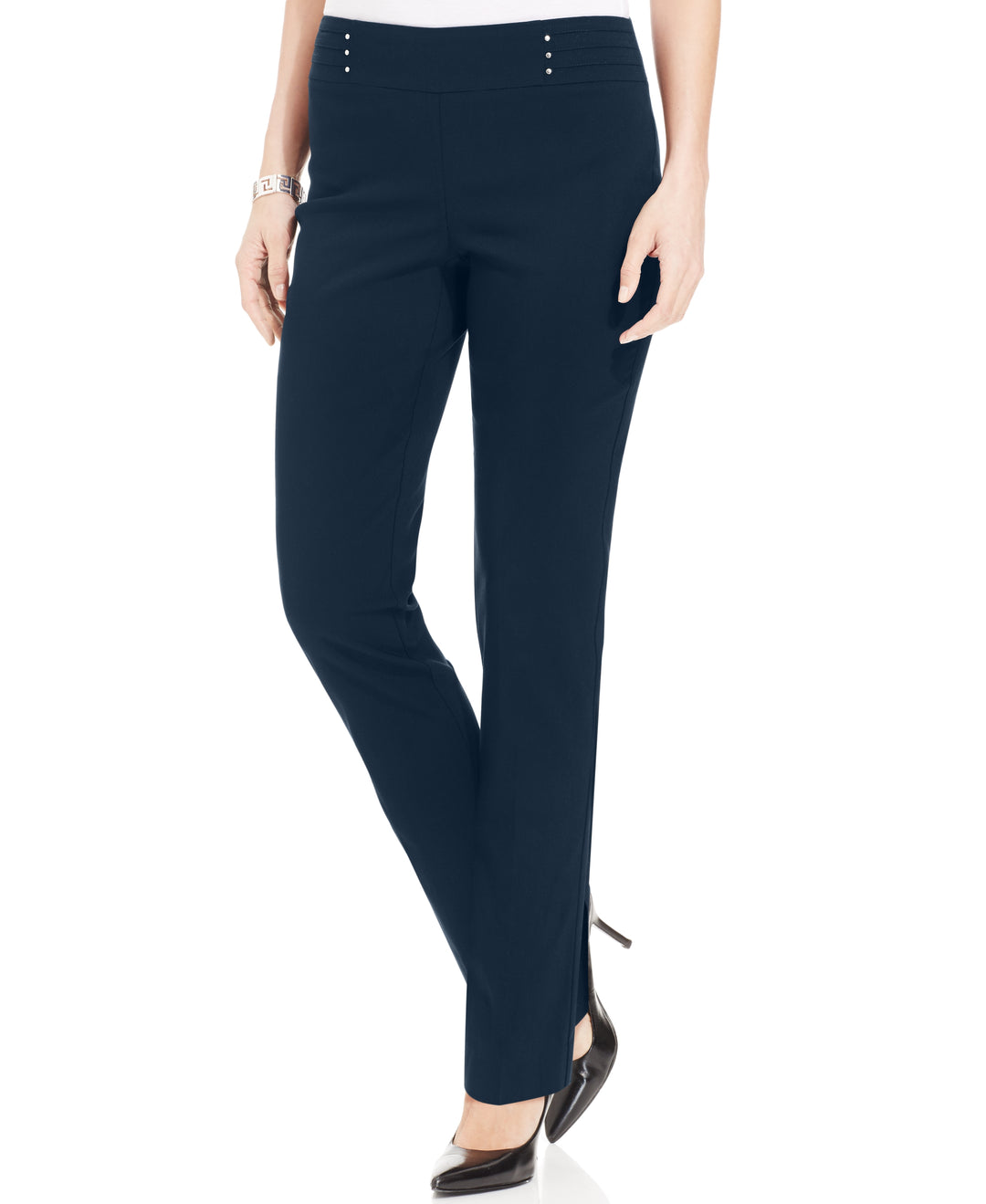 Women's Studded Pull-On Tummy Control Pants, Regular and Short Lengths