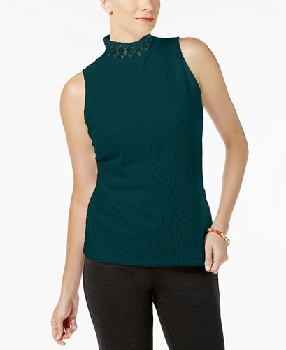 Charter Club Lace Mock Neck Top