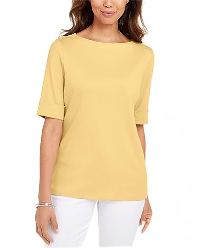 Cotton Boat-Neck Top