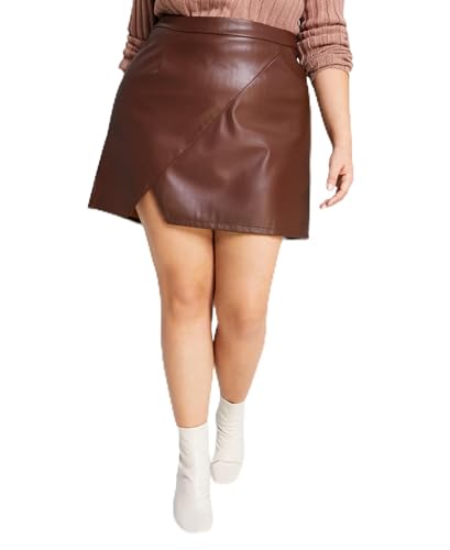 Trendy Plus Size Faux Leather Mini Skirt