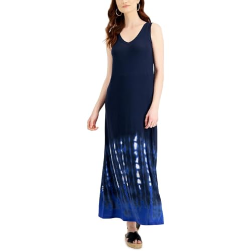Style & Co Womens Tie Dyed Sleeveless Maxi Dress