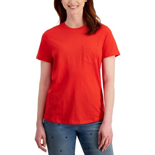 Style & Co Petite Crewneck Pocket T-Shirt