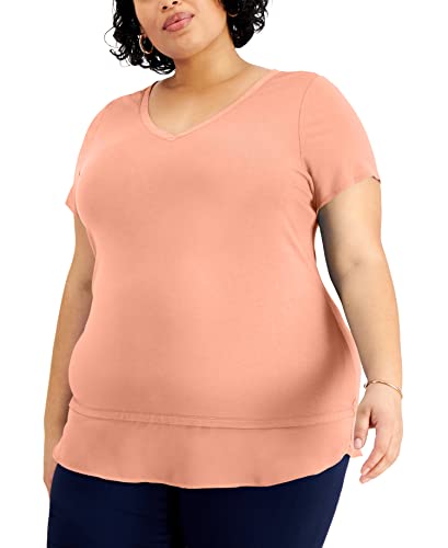 JM Collection Plus Size Layered Hem Top