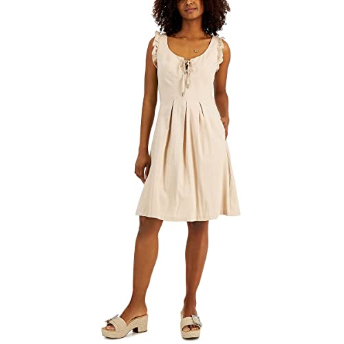 Inc International Concepts Womens Tie Detail Fit & Flare Dress