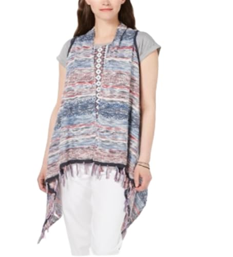 Style & Co Fringe Trim Multicolor Vest