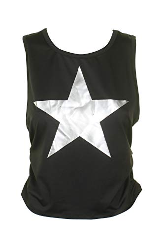 Juniors' Ruched Metallic-Graphic Top