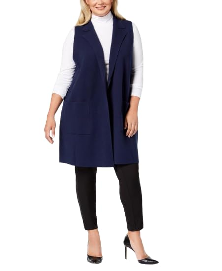 Charter Club Plus Size Sleeveless Sweater Coat