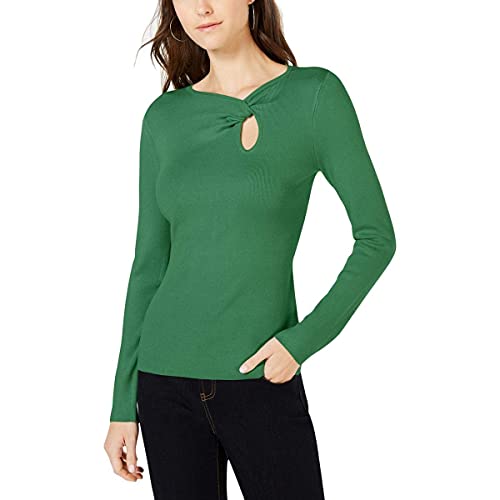 INC Twist-Front Long-Sleeve Sweater