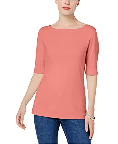 Karen Scott Cotton Elbow Sleeve Top