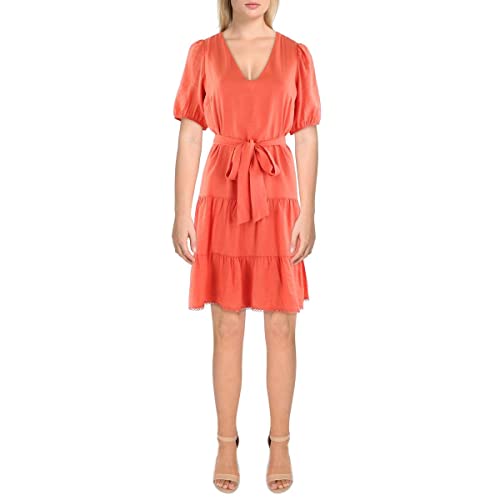 INC International Concepts Tiered V Neck A Line Dress