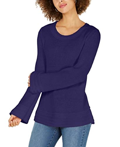 Style & Co Flare Sleeve Contrast Border Sweater
