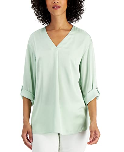 JM Collection Satin Utility Top