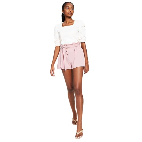 Bar III Womens High Waist Button Fly Shorts