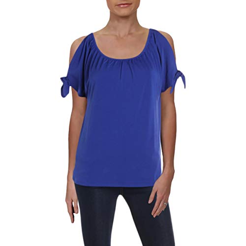 Petite Cold Shoulder Bows Top