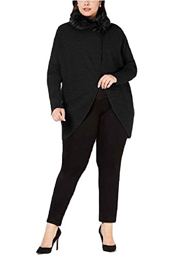 Plus Size Convertible Sweater With Faux-Fur Trim