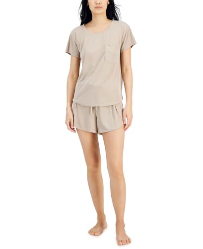 Alfani Pocket T-Shirt Tulip Hem Shorts Pajama Set