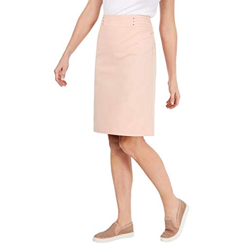 Rivet-Waist A-Line Skirt