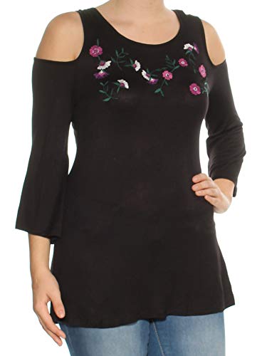 Embroidered Cold-Shoulder Top