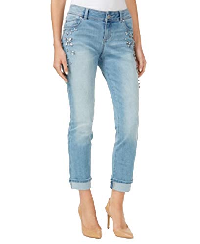 INC International Concepts Curvy Fit Embellished Cuffed Jeans