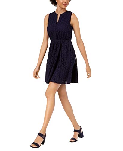 Maison Jules Eyelet Fit Flare Dress