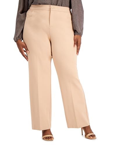 Anne Klein Plus Size Solid Flare Leg Pants