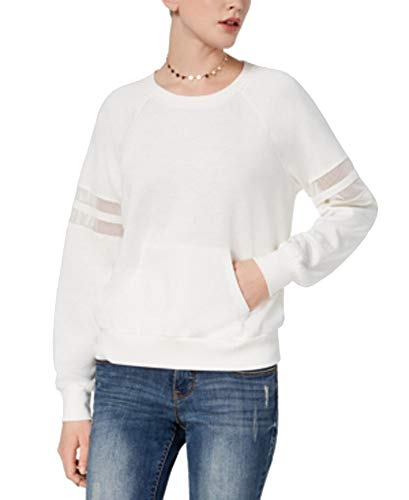 Hippie Rose Juniors Mesh Trimmed Pullover Sweatshirt