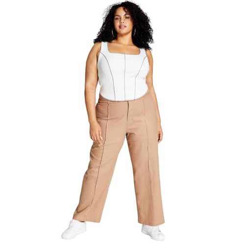 And Now This Trendy Plus Size Cotton High-Rise Pants