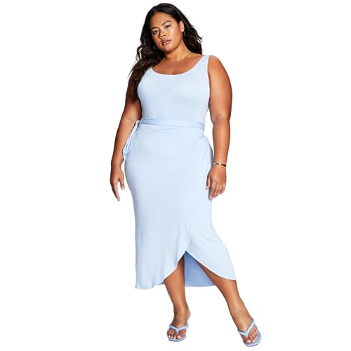 Now This Trendy Plus Size Side Tie Midi Dress