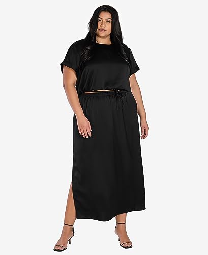 Nicole Williams English Plus Size Satin Skirt