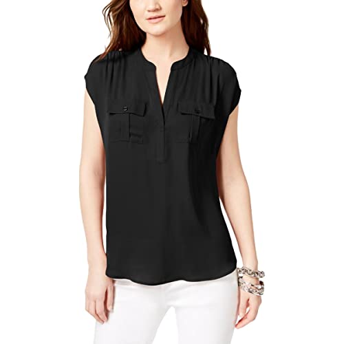 INC Petite Mixed-Media Utility Shirt