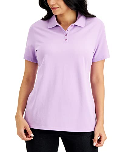 Karen Scott Short Sleeve Pique Knit Polo