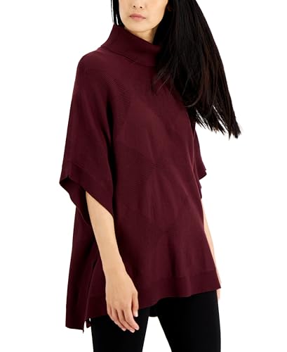 Alfani Womens Turtleneck Poncho Sweater