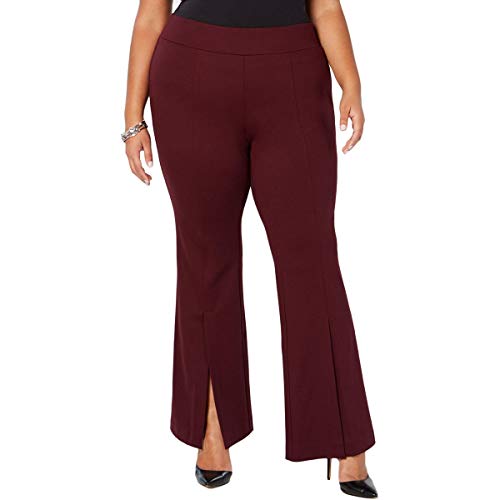 I.N.C. Plus & Petite Plus Size Pont&eacute;-Knit Slit-Front Pants