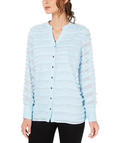 Alfani Fringed Button Up Blouse
