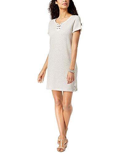 Style & Co Lace Up T-Shirt Dress