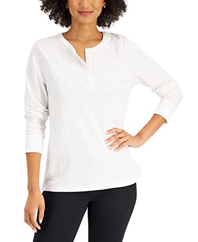Karen Scott Long Sleeve Cotton Henley
