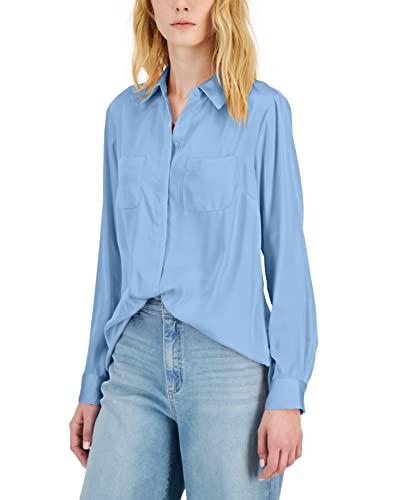 INC International Concepts Womens Satin Utility Shirt