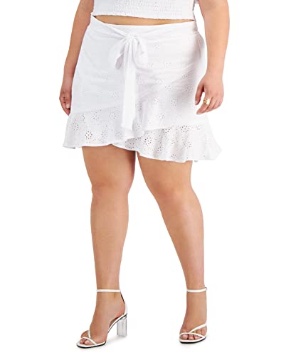 Bar III Trendy Plus Ruffle Eyelet Skirt
