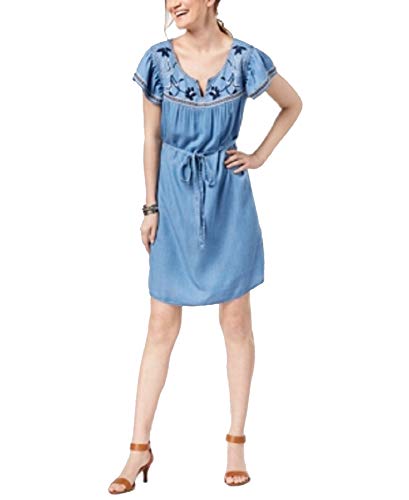Style & Co Petite Embroidered Peasant Dress