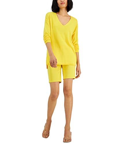 International Concepts Womens Solid V Neck Sweater
